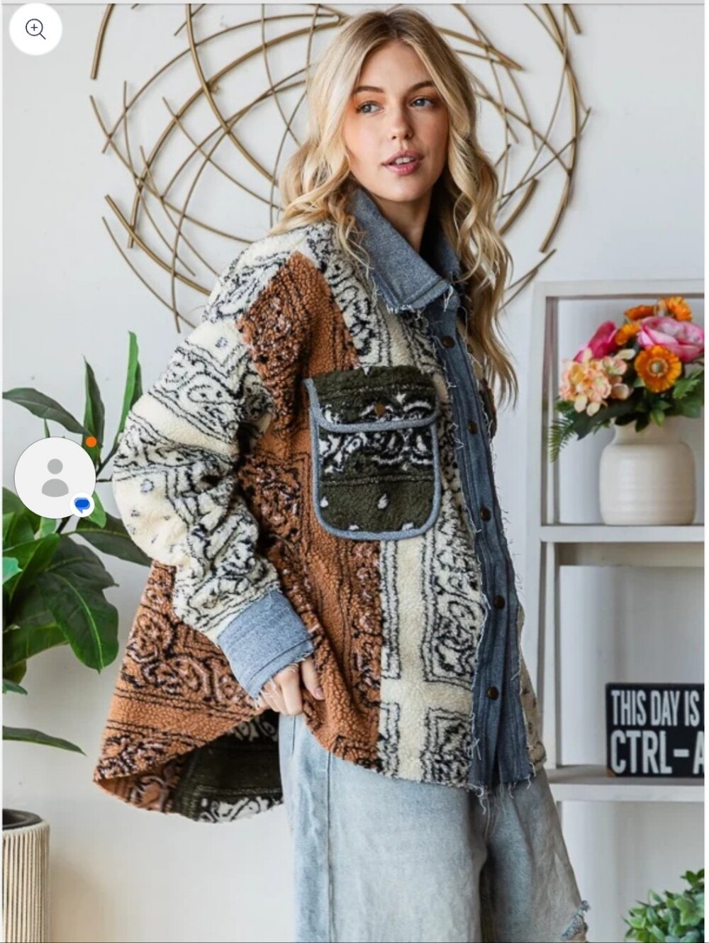 Oli & Hali New Bandana Print Sherpa Jacket - Picture 2 of 8